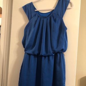 Blue dress with crew neckline